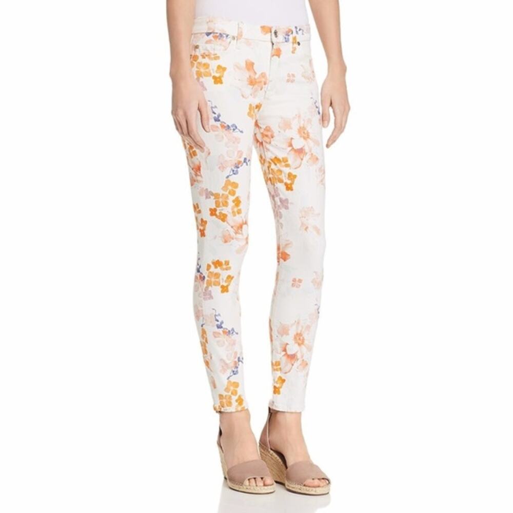 7 For All Mankind NWT Super Skinny Floral Skinny Jean in Loft Garden // 26
